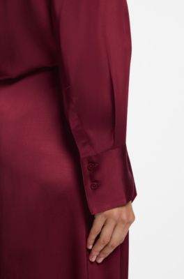 Tie-neck blouse, Dark Red