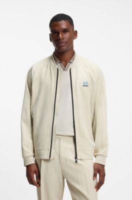 BOSS x AO pinstripe jacket, Light Beige