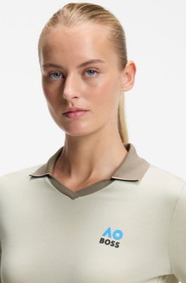 BOSS x AO cotton polo shirt, Light Green