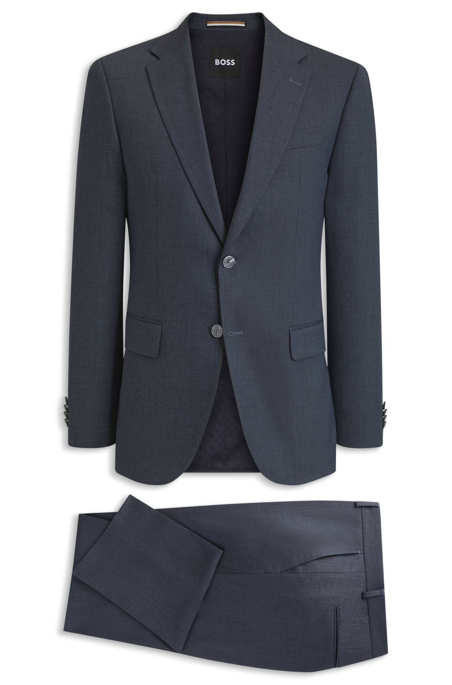 Boss Two-piece suit in micro-patterned stretch fabric kostymer herr – bild 4