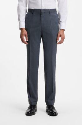 Two-piece suit in micro-patterned stretch fabric, Blue