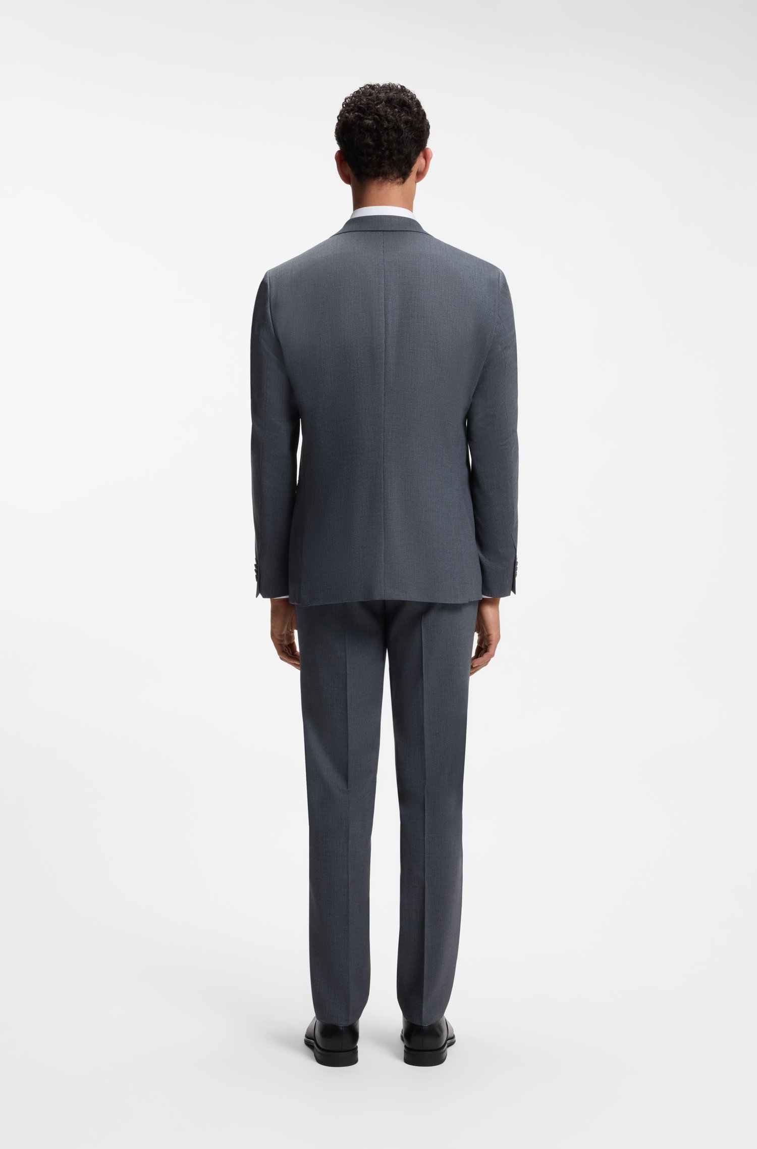 Boss Two-piece suit in micro-patterned stretch fabric kostymer herr – bild 3