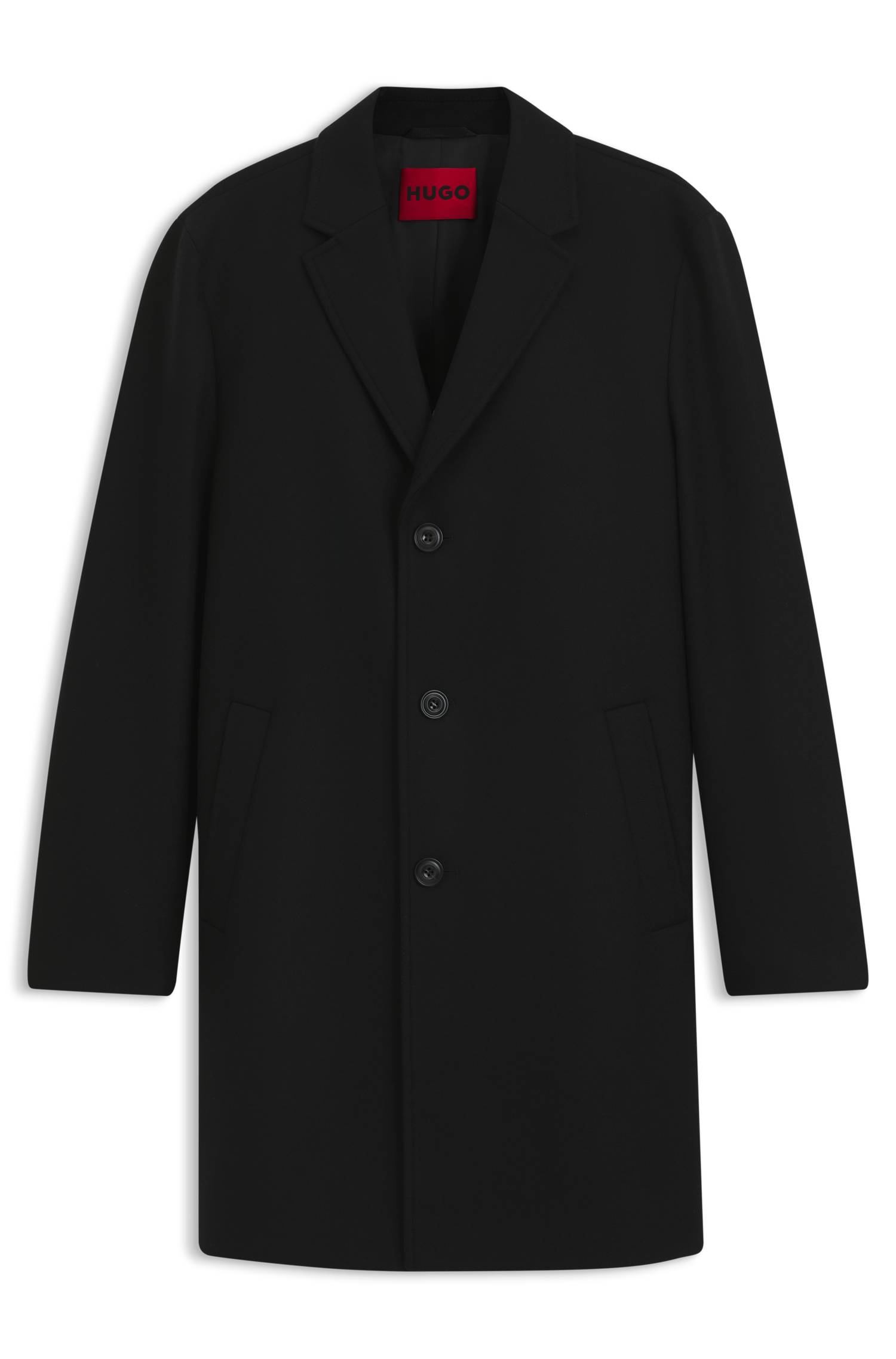 Hugo Buttoned coat in a virgin-wool blend kappor & rockar herr – bild 4