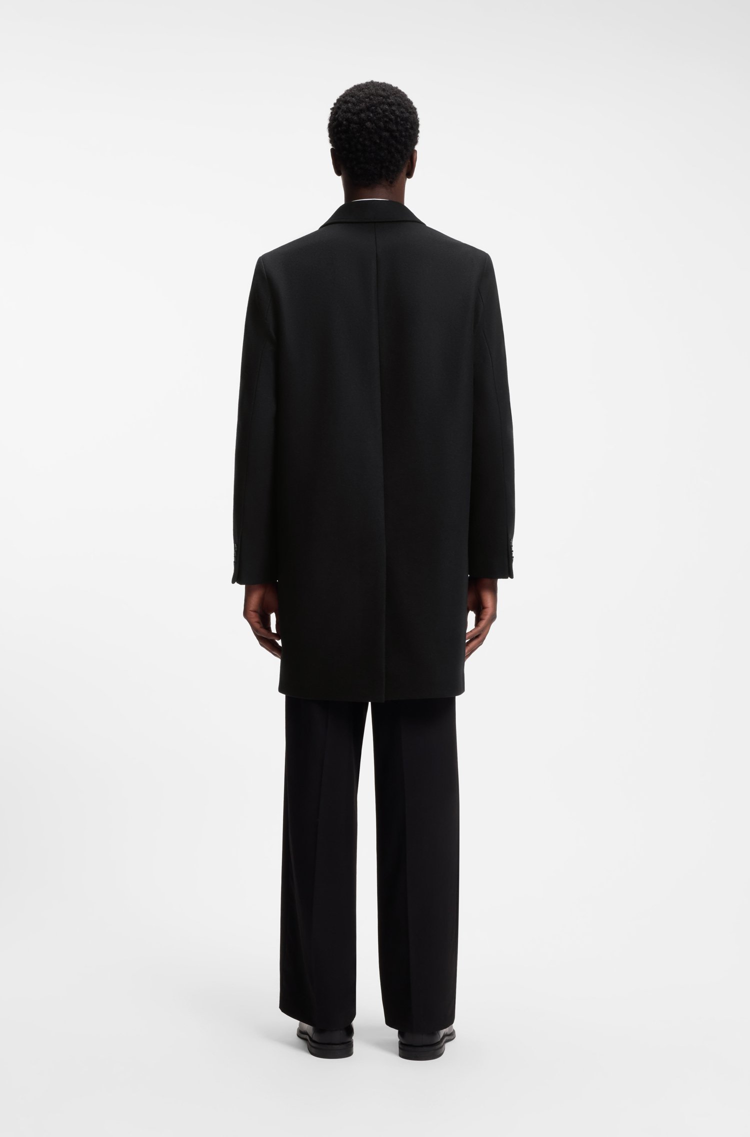 Hugo Buttoned coat in a virgin-wool blend kappor & rockar herr – bild 3
