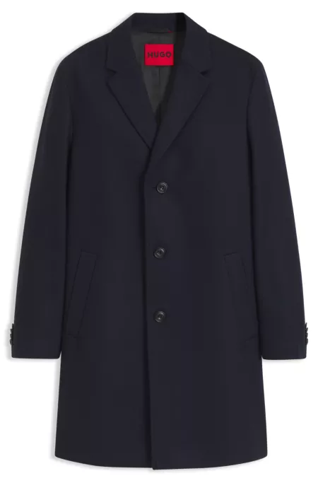Virgin wool-blend coat with a sharp silhouette