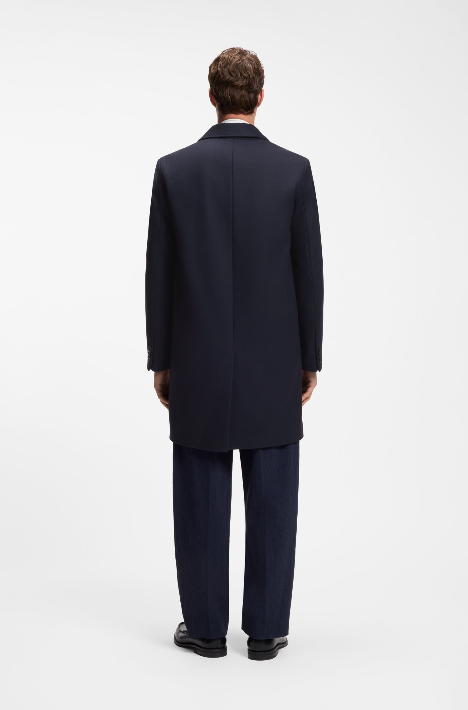 Hugo Buttoned coat in a virgin-wool blend kappor & rockar herr – bild 3
