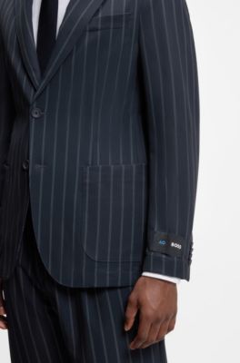 BOSS x AO slim-fit pinstripe blazer, Dark Blue