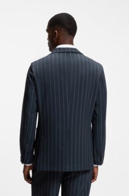 BOSS x AO slim-fit pinstripe blazer, Dark Blue