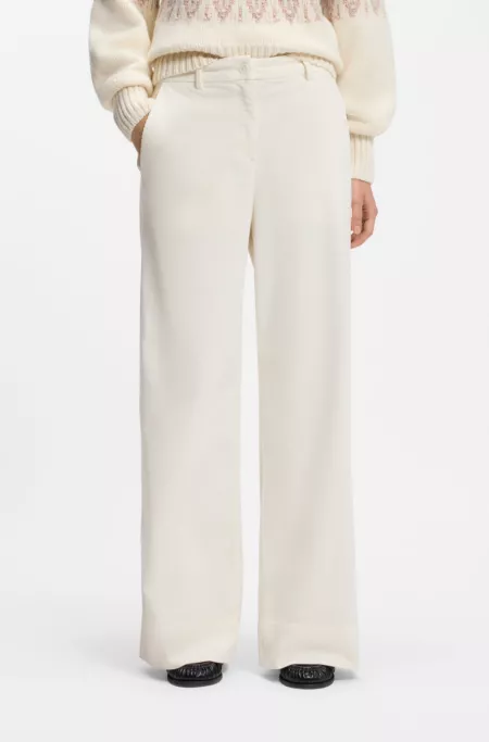 Wide-leg trousers in stretch corduroy
