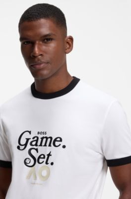 BOSS x AO slogan T-shirt, White