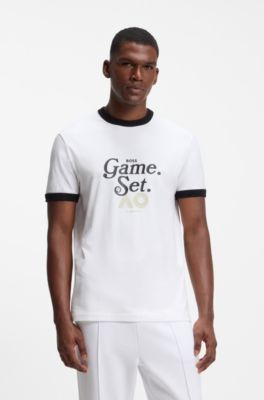 BOSS x AO slogan T-shirt, White