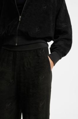 Cotton-blend tracksuit bottoms, Black