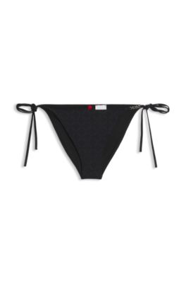Logo-print bikini bottoms, Black