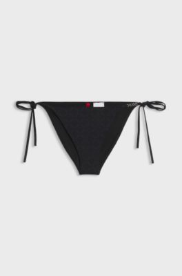 Logo-print bikini bottoms, Black