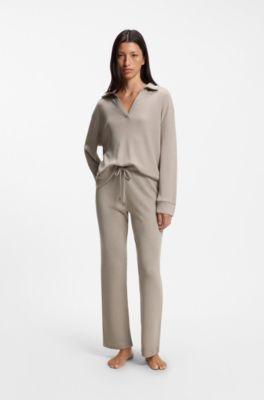 Knit-look pyjama bottoms, Light Beige