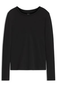 Long-sleeved top in jersey fabric, Black