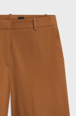 Stretch-cotton shorts, Brown