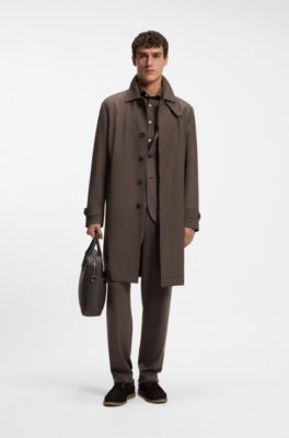 Regular-fit coat , Dark Brown