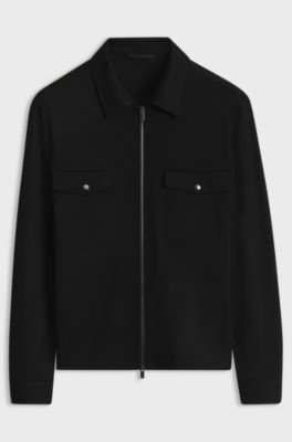 Virgin-wool overshirt, Black