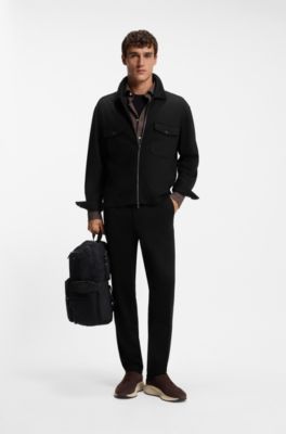 Virgin-wool overshirt, Black