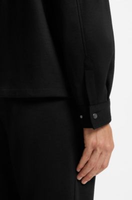 Virgin-wool overshirt, Black