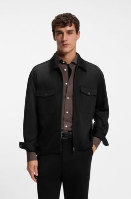 Virgin-wool overshirt, Black