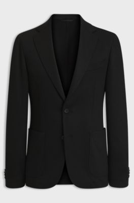 Slim-fit wool blazer, Black