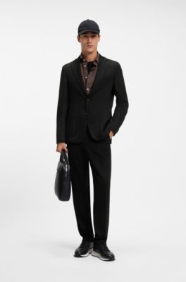 Slim-fit wool blazer, Black