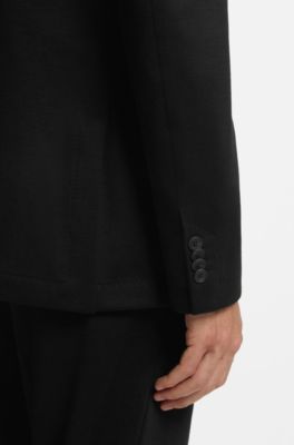 Slim-fit wool blazer, Black