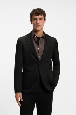 Slim-fit wool blazer, Black