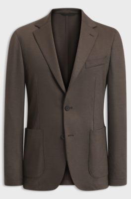 Slim-fit wool blazer, Dark Brown