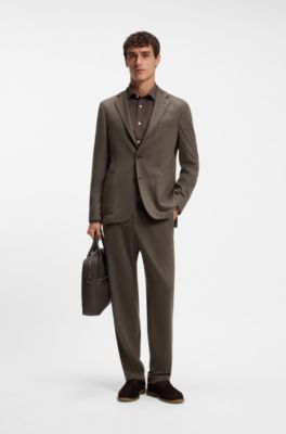 Slim-fit wool blazer, Dark Brown