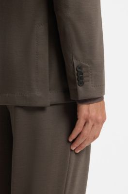 Slim-fit wool blazer, Dark Brown