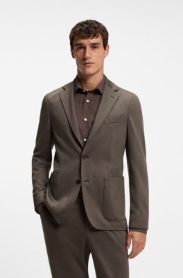 Slim-fit wool blazer, Dark Brown