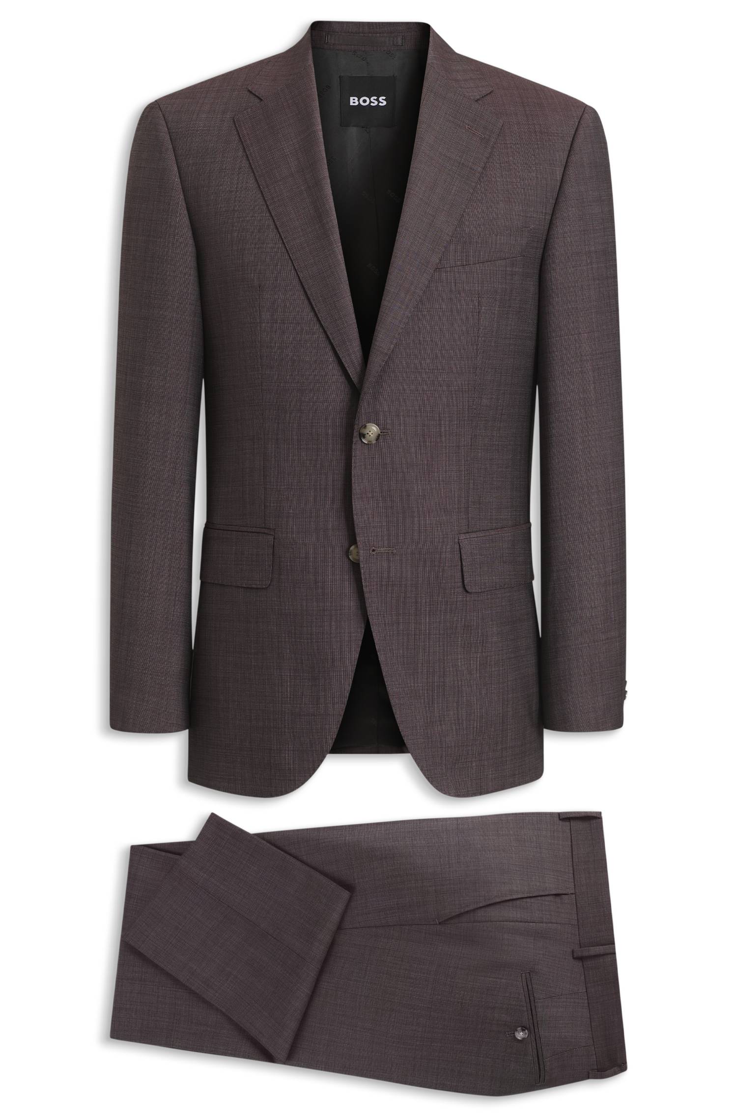 Boss Two-piece regular-fit virgin-wool suit kostymer herr – bild 4