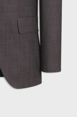 Costume deux pi&egrave;ces Regular en laine vierge, Marron