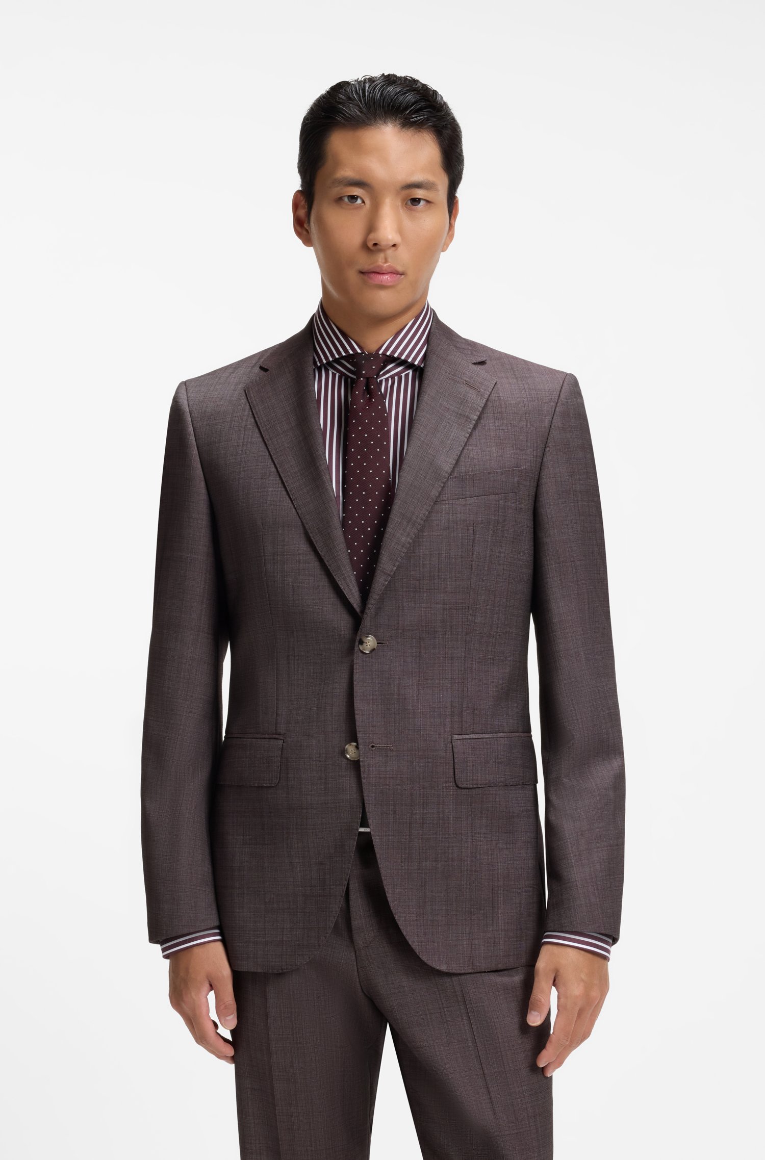 Boss Two-piece regular-fit virgin-wool suit kostymer herr – bild 2