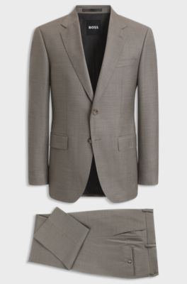 Two-piece slim-fit suit , Brown