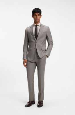 Two-piece slim-fit suit , Brown