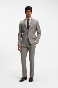 Two-piece slim-fit suit , Brown