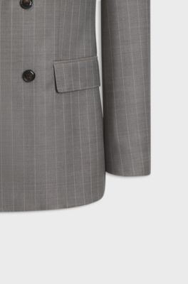 Two-piece slim-fit virgin-wool suit, Dark Brown