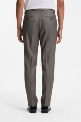 Two-piece slim-fit virgin-wool suit, Dark Brown