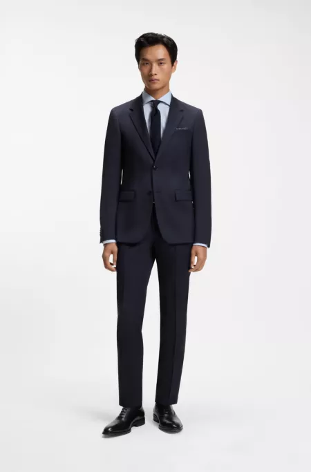 Traje de dos piezas slim fit de lana con elasticidad