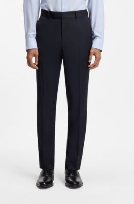 Two-piece slim-fit stretch-wool suit, Dark Blue