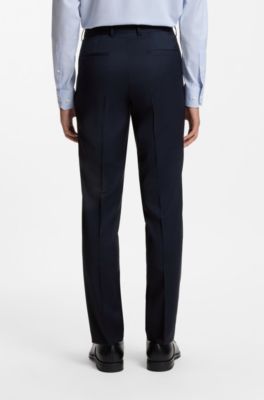 Two-piece slim-fit stretch-wool suit, Dark Blue