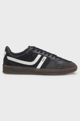 Sneakers in een combinatie van materialen, Donkergrijs