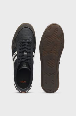 Sneakers in een combinatie van materialen, Donkergrijs
