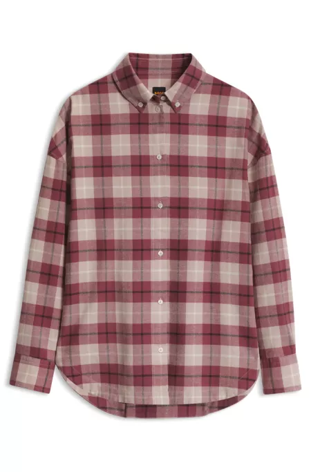 Oversized-fit flannel blouse