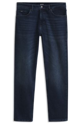 Maine regular-fit jeans in blue comfort-stretch denim, Dark Blue