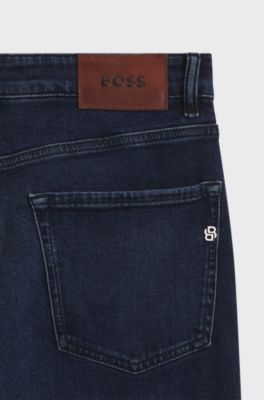 Maine regular-fit jeans in blue comfort-stretch denim, Dark Blue